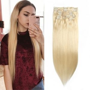 18 inch 100% human Remy clip in hair extensions.